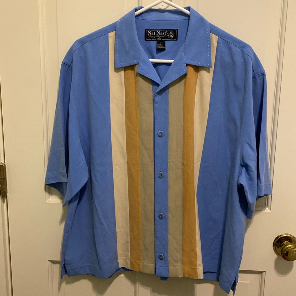 Nat Nast Luxury Originals 100% Silk Men’s Shirt L